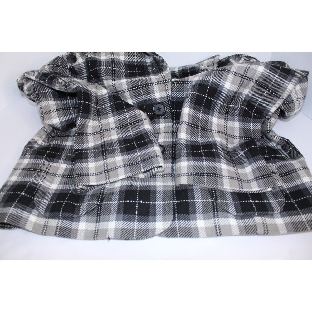 Briggs New York Plaid Blazer Women's 14 Black White Grey Lined Tailored Pockets‎ - Picture 7 of 14